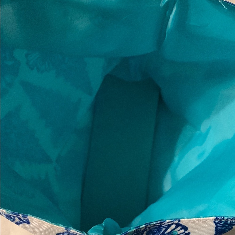 Large Vintage Lilly Pulitzer Blue Seashell Print Tote Bag - Picture 10 of 10